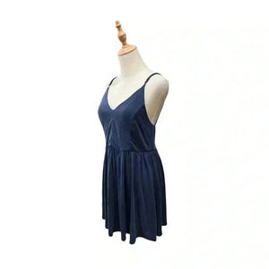 Me To We Women Blue Strappy Back Casual Navy Dress Size M